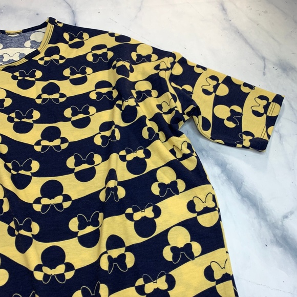 Lularoe Disney Minnie Mouse Blue Yellow Irma Tunic - Picture 7 of 8